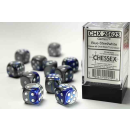 Gemini 16mm d6 Blue-Steel/white Dice Block (12 dice)