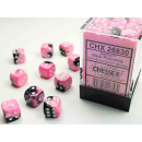 Gemini 12mm d6 Black-Pink/white Dice Block (36 dice)
