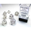 Frosted Polyhedral Clear/black 7-Die Set