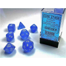 Frosted Polyhedral Blue/white 7-Die Set