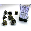 Leaf Polyhedral Black Gold/silver 7-Die Set