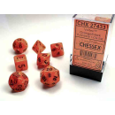 Vortex Polyhedral Orange/black 7-Die Set