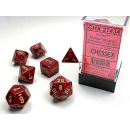 Vortex Polyhedral Burgundy/gold 7-Die Set