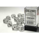 Frosted 16mm d6 Clear/black Dice Block (12 dice)