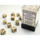 Marble 12mm d6 Ivory/black Dice Block (36 dice)