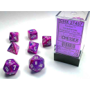 Festive Polyhedral Violet/white 7-Die Set