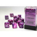 Festive 16mm d6 Violet/white Dice Block (12 dice)