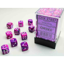 Festive 12mm d6 Violet/white Dice Block (36 dice)