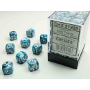 Lustrous 12mm d6 Slate/white Dice Block (36 dice)