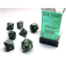Gemini Polyhedral Black-Grey/green 7-Die Set