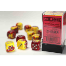 Gemini 16mm d6 Red-Yellow/silver Dice Block (12 dice)