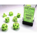 Vortex Polyhedral Bright Green/black 7-Die Set