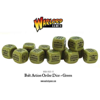 Bolt Action Order Dice - Green (12)