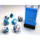 Gemini Polyhedral Astral Blue-White/red 7-Die Set