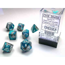 Gemini Polyhedral Steel-Teal/white 7-Die Set