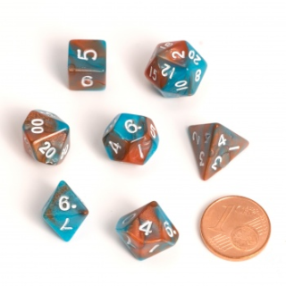 Blackfire Dice - Fairy Dice RPG Set Mini Orange Blue