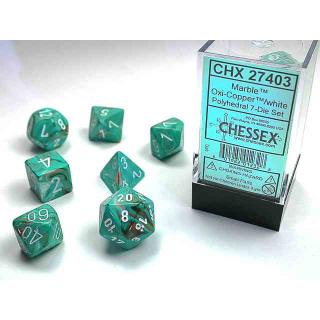 Marble Polyhedral Oxi-Copper/white 7-Die set