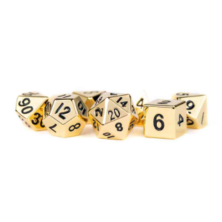 16mm Metal Polyhedral Dice Set: Gold