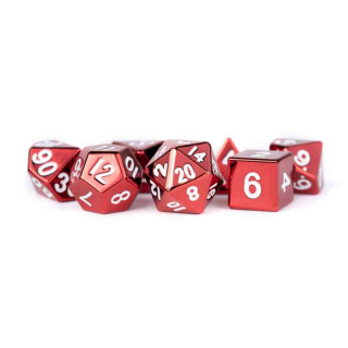 16mm Metal Polyhedral Dice Set: Red