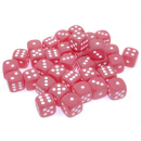 Frosted 12mm d6 Red/white Dice Block (36 dice)