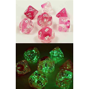 Lab Dice Gemini Polygedral Clear-Pink/White Luminary 7...