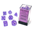 Borealis Polyhedral Purple/white Luminary 7-Die Set