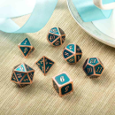 Metal & Enamel Dice Set Teal & Copper (7)