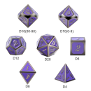 Metal & Enamel Dice Set Grape & Gunmetal (7)