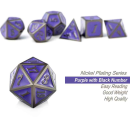 Metal & Enamel Dice Set Grape & Gunmetal (7)