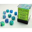 Festive 12mm d6 Waterlily/white Dice Block (36 dice)