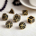 Metal & Enamel Dice Set Black & Gold (7)