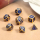 Metal & Enamel Dice Set Blue & Gold (7)