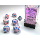 Festive Polyhedral Pop Art/blue 7-Die set