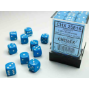 Opaque 12mm d6 Light Blue/white Dice Block (36 dice)