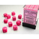 Opaque 12mm d6 Pink/white Dice Block (36 dice)
