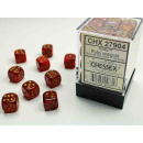 Glitter 12mm d6 Ruby/gold Dice Block (36 dice)