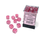 Borealis 12mm d6 Pink/silver Luminary Dice Block (36 dice)