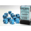 Opaque 16mm d6 Light Blue/white Dice Block (12 dice)