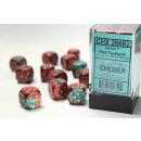 Gemini 16mm d6 Red-Teal/gold Dice Block (12 dice)