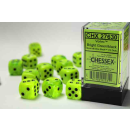 Vortex 16mm d6 Bright Green/black Dice Block (12 dice)