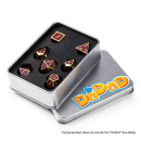 Metal & Enamel Dice Set Purple & Gold (7)