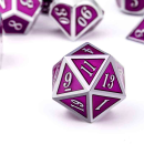 Metal & Enamel Dice Set Ultraviolet & Silver (7)