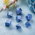 Metal & Enamel Dice Set Azure & Silver (7)