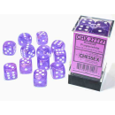 Borealis 16mm d6 Purple/white Luminary Dice Block (12 dice)