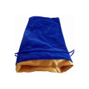 Small Velvet Dice Bag: Blue w/ Gold Satin