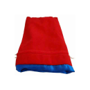 Large Velvet Dice Bag: Red w/ Blue Satin