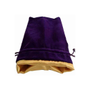 Large Velvet Dice Bag: Purple w/ Gold Satin