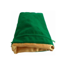 Large Velvet Dice Bag: Green w/ Gold Satin
