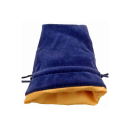 Large Velvet Dice Bag: Blue w/ Gold Satin