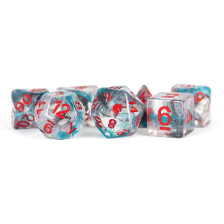 16mm Resin Polyhedral Dice Set: Unicorn Battle Wounds